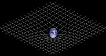 Earth deforming the space-time continuum around it