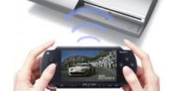 Sony's PSP connects wirelessly to the PS3 via a Wi-Fi connection