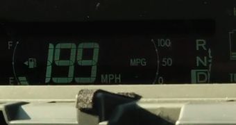 Car console hacked to show it's going 199Mph