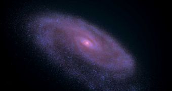 Computer simulation of a galaxy's evolution