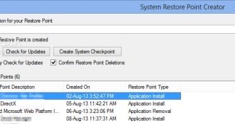 Restore Point Creator offers support for both older and newer versions of Windows