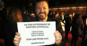 Ricky Gervais wants Western Australia's planned shark cull cancelled