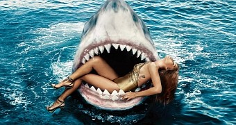 Rihanna Poses with Sharks for Harper’s Bazaar, March 2015 - Gallery