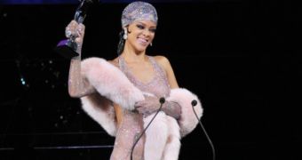On stage at the CFDA Awards 2014, Rihanna covered her modesty with a fur stole