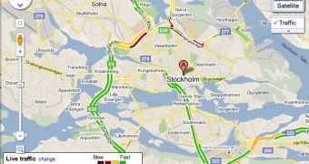 Traffic information for Sweden in Google Maps