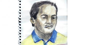 Serena O'Connor paints a watercolor of the man who has robbed her