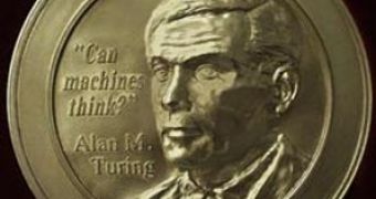 Loebner Prize medal: Alan M. Turing side