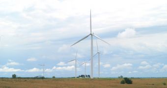 Wind farm supplying King City, Missouri with electric energy