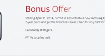 Samsung Gear 2 Neo ships from Rogers with lower price