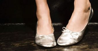 Matt Horan invented the Rollasoles as the answer to high heels on a night out dancing (seen here in silver)