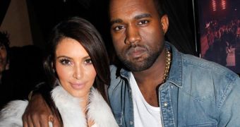Kim Kardashian and Kanye West at the Paris Fashion Week 2012