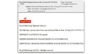 Fake Royal Mail email
