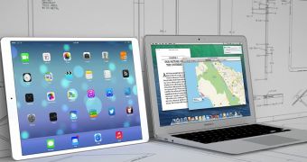 12.9-inch iPad concept (next to MacBook Air)