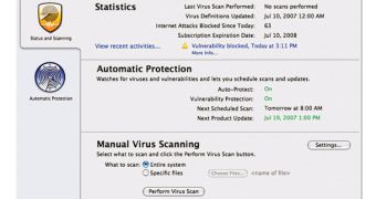 A screenshot of the Norton AntiVirus Dual Protection in action