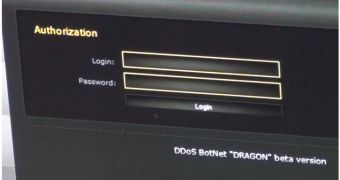 Dragon botnet control panel login page