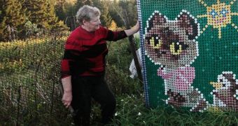 Russian woman uses bottle caps to decorate her home