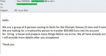419 scam leverages the Sochi Olympics