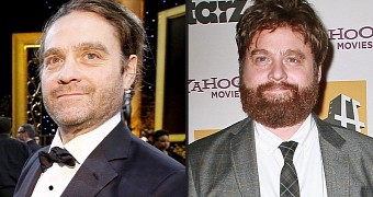 Zach Galifianakis last night at the SAG Awards 2015 and before the weight loss