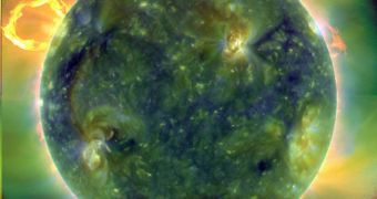 An impressive image of the Sun, collected by the SDO
