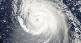 This September 16, 2010 image of hurricane Igor was collected using the MODIS instrument on the American Aqua satellite