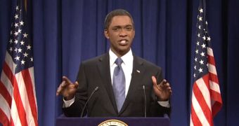 An Obama character makes an appearance in SNL's gun control skit