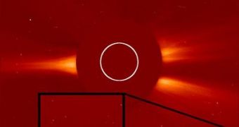 Image taken by LASCO revealing the position of the faint object detected on June 25