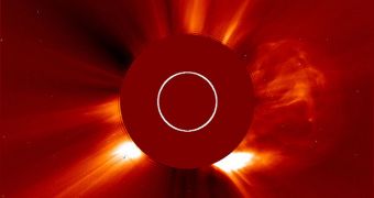 SOHO image of the superfast CME recorded on Juy 23, 2012