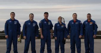 The STS-130 crew, upon arrival at the KSC on Monday, January 18