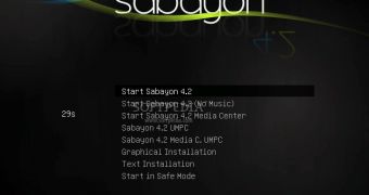 Sabayon Linux 4.2 KDE boot screen