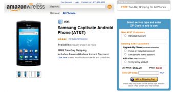Samsung Captivate Goes $0.01 at Amazon Wireless