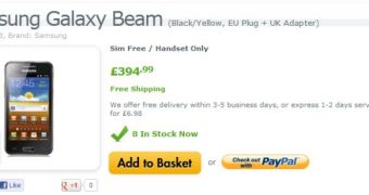 Samsung GALAXY Beam Arrives in the UK for 395 GBP (615 USD / 495 EUR)