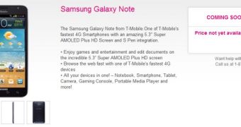 Samsung GALAXY Note Now on “Coming Soon” at T-Mobile USA