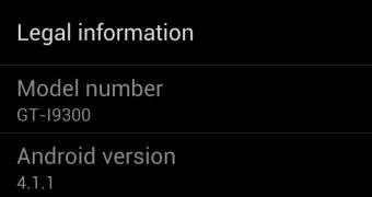 Indian Galaxy S III "About device" screenshot