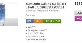 Samsung GALAXY S III Sees Small Price Cut in Australia