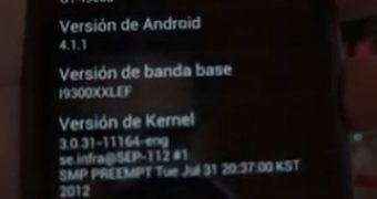 Samsung GALAXY S III Spotted Running Official Android 4.1.1 Jelly Bean (Video)