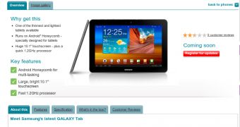 Samsung Galaxy Tab 10.1 at Vodafone