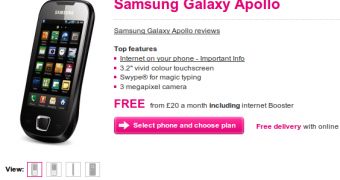 Samsung Galaxy Apollo On Sale at T-Mobile UK