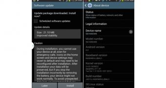 Samsung Galaxy Note 3 "About device" screenshot