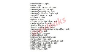 Samsung Galaxy Note 4 APK files list