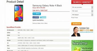 Samsung Galaxy Note 4 Emerges at Retailer in Indonesia