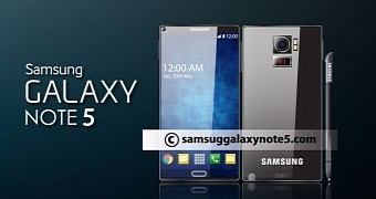 Samsung Galaxy Note 5 concept, front and back
