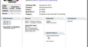 Samsung Galaxy S Gets Wi-Fi Direct Certification