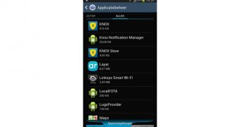 Samsung Galaxy S4 "Application manager" (screenshot)
