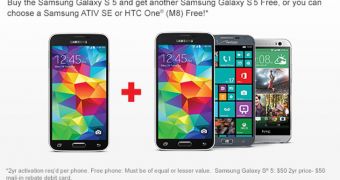 Samsung Galaxy S5 BOGO deals