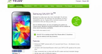 Samsung Galaxy S5 at TELUS
