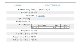 Samsung Galaxy Tab 4 7.0 shows up in Bluetooth database (click to view full pic)