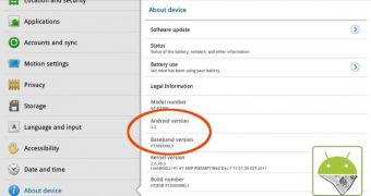 Samsung Galaxy Tab 750 "About tablet" (screenshot)