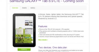Samsung Galaxy Tab 8.9 LTE Coming Soon to TELUS