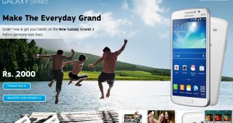 Samsung Galaxy Grand 2 pre-booking page