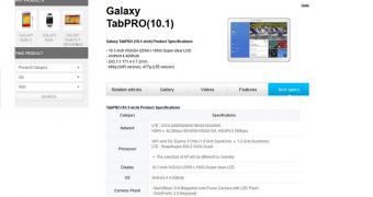 Samsung leaks specs for the Galaxy Tab PRO tablets by accident